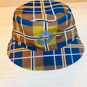 Men's Plaid Bucket Hat - Blue and Brown